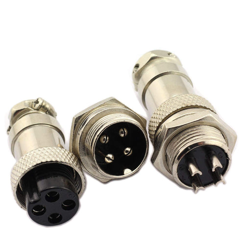 5Pairs GX16 4Pin Male Female Circular Aviation Connector Plug 16MM Wire Panel Metal Connector...